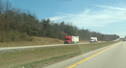 Trucks along interstate (C)
