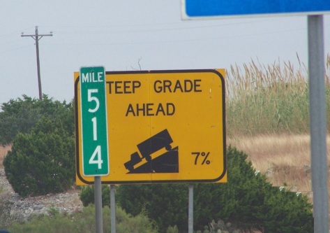 downhill grade sign
