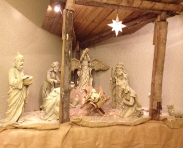 Nativity with angel and wisemen