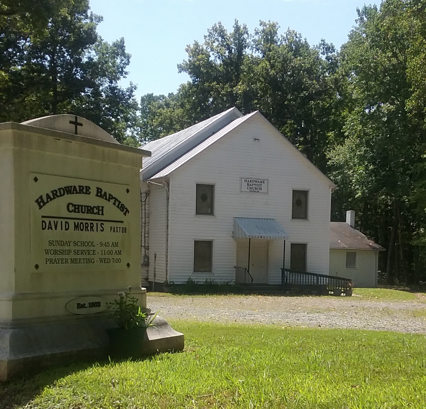 Hardware Baptist Church established in 1802